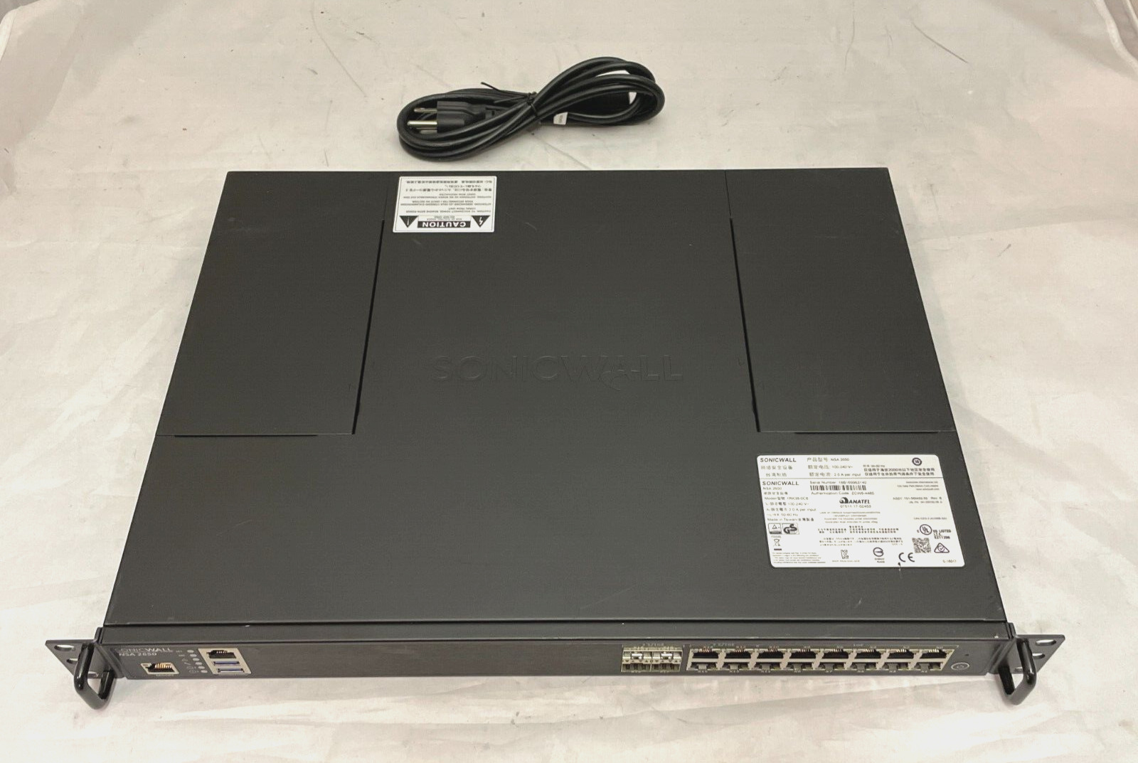 SonicWall NSA 2650 Network Security Appliance 1RK38-0C8 w/ Power Cord
