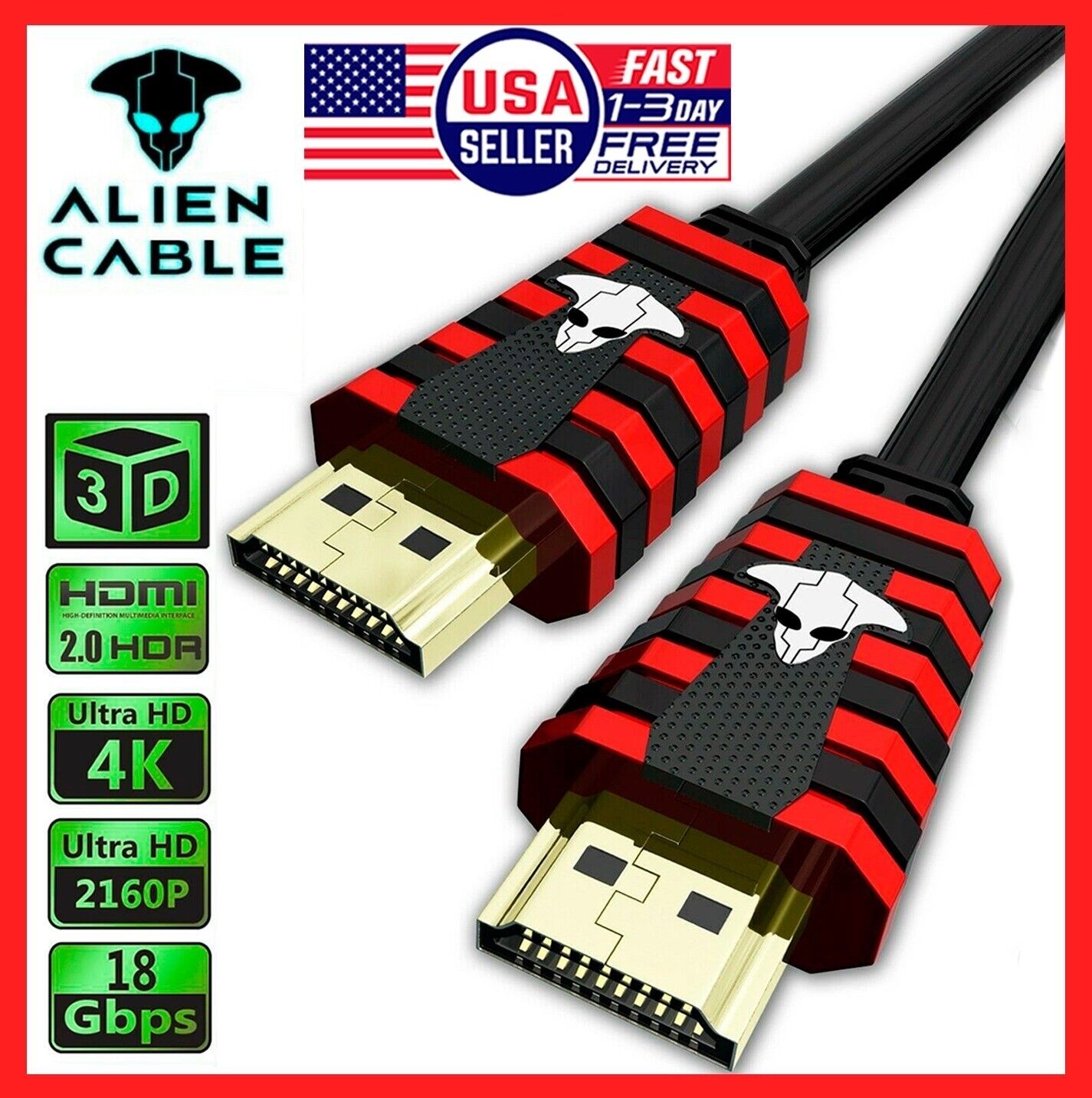4K HDMI 2.0 Cable Ultra HD High Speed UHD HDTV 2160P HDR 18Gbps 60Hz Dolby HDCP