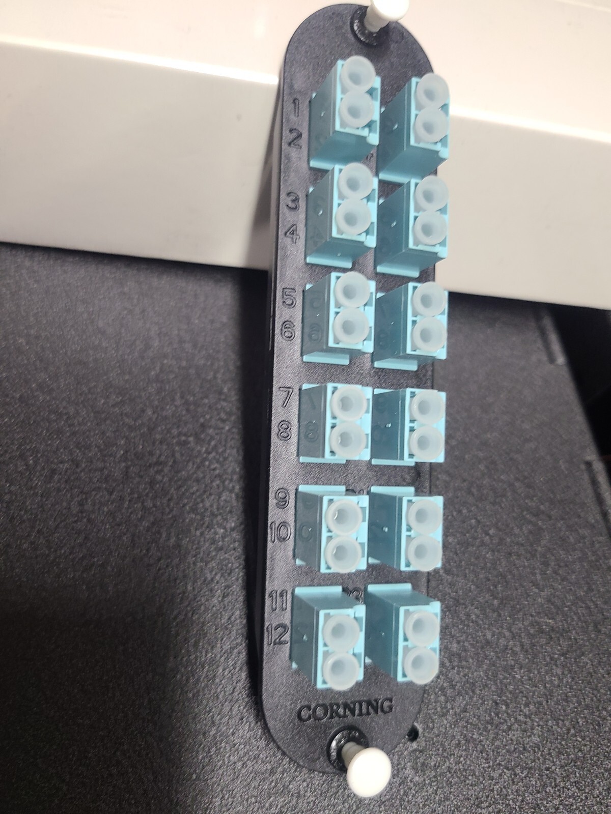 CorningCCH-CP24-E4 Patch Panel,12 LC Duplex 10Gig Aqua OM3/OM4 Adapters 