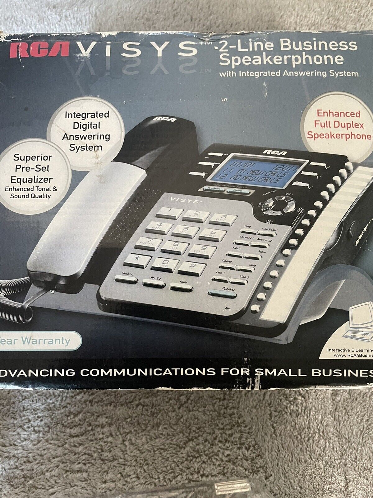 RCA VISYS 25260 2-LINE CORDED SPEAKERPHONE BUSINESS LANDLINE CALL WAITING & ID