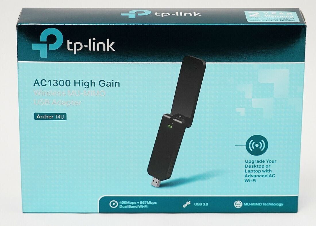 TP-LINK Archer T4U AC1300 High Gain USB 3.0 WiFi Adapter, New
