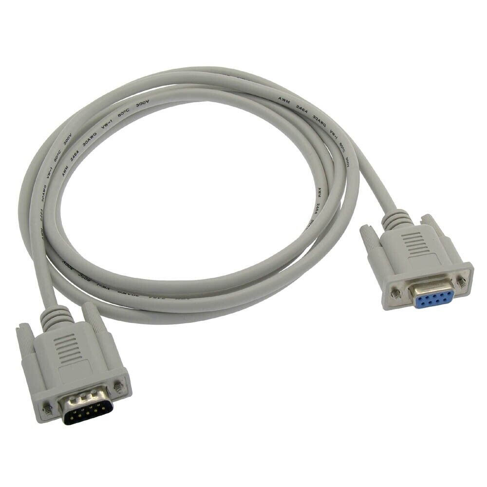 6FT DB9 9 Pin RS232 Serial Null Modem Male to Female Extension Cable Adapter
