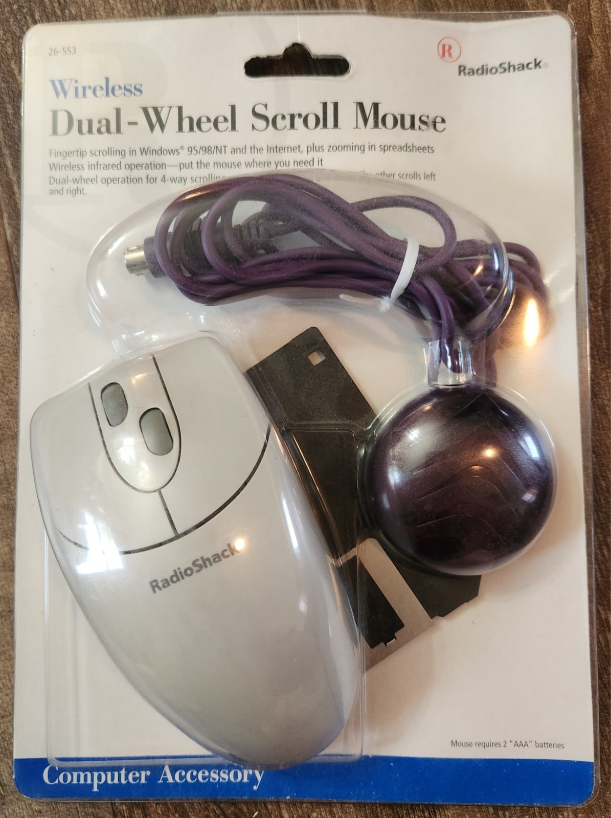 Vintage RadioShack Dual Wheel Scroll Mouse 26-553 Computer Accessory NIB