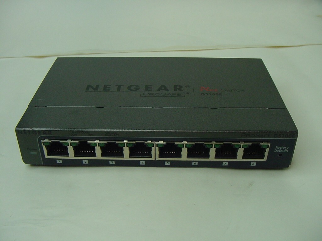 NETGEAR PROSAFE PLUS 8 PORT GIGABIT SWITCH GS108E  - NO POWER CORD INCLUDED