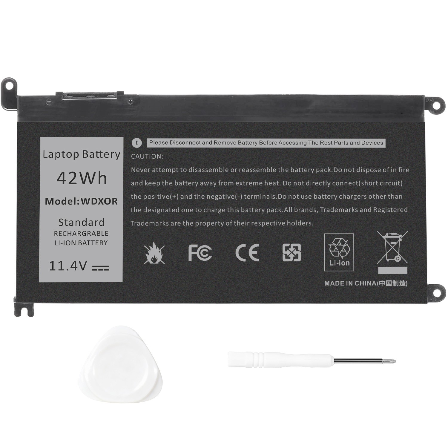 🧡LOT 1-100x WDX0R WDXOR Battery For Dell Inspiron 13 5368 5378 5379 7368 7378