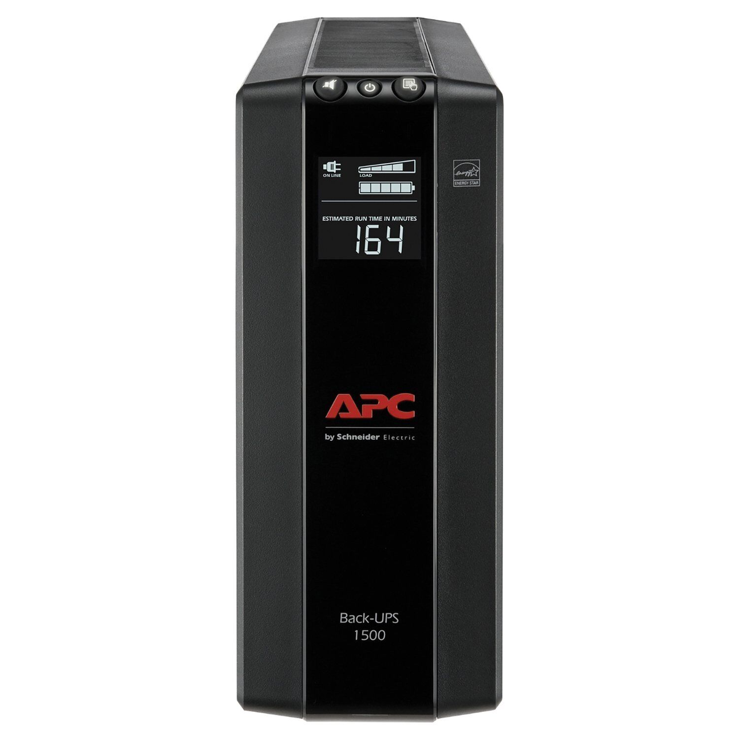 APC UPS Battery Backup 1500VA Compact Tower Surge Protection Black 10-Outlet K1