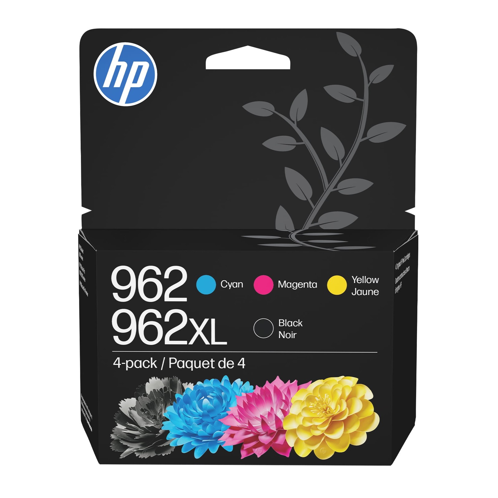 HP 3JB34AN 962 CMY and 962 XL Black Combo Ink Cartridges, 4-Pack, Original HP