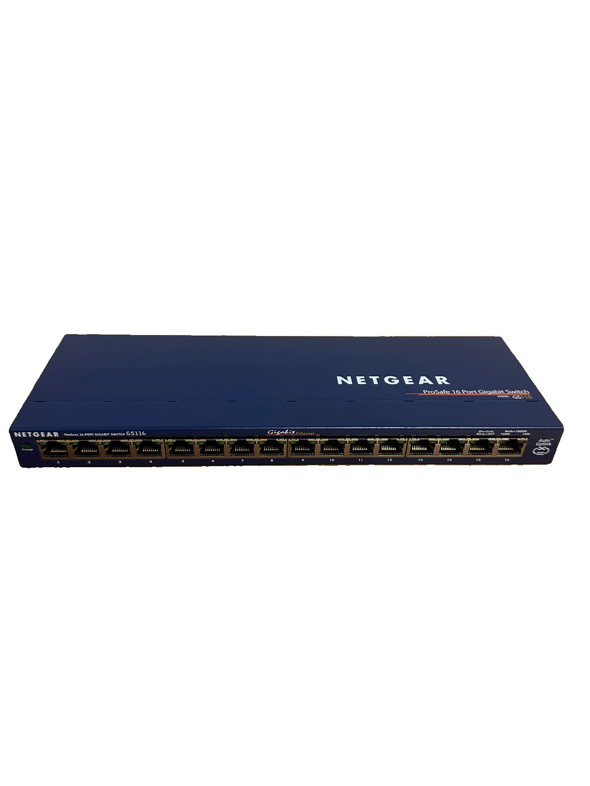 Netgear ProSafe 16 Port Gigabit Switch GS116 v2 Blue Metal Desktop 