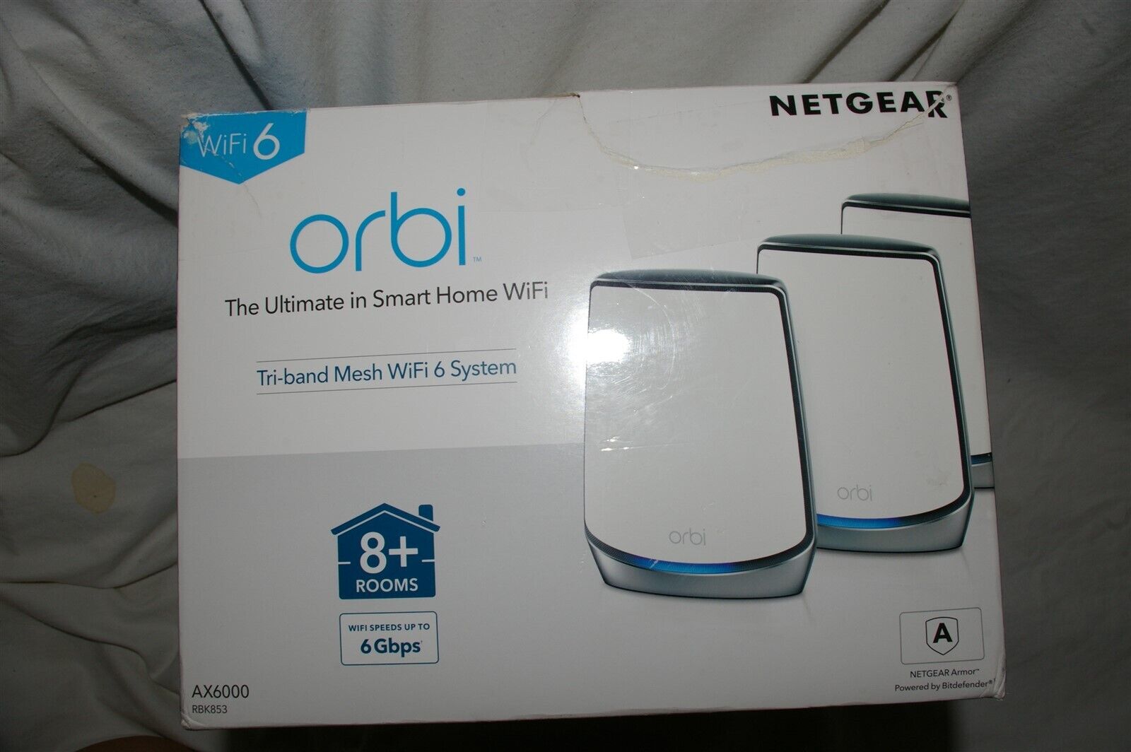 NETGEAR Orbi RBK853 AX6000 Tri-Band Wi-Fi 6 System 3 Pack 