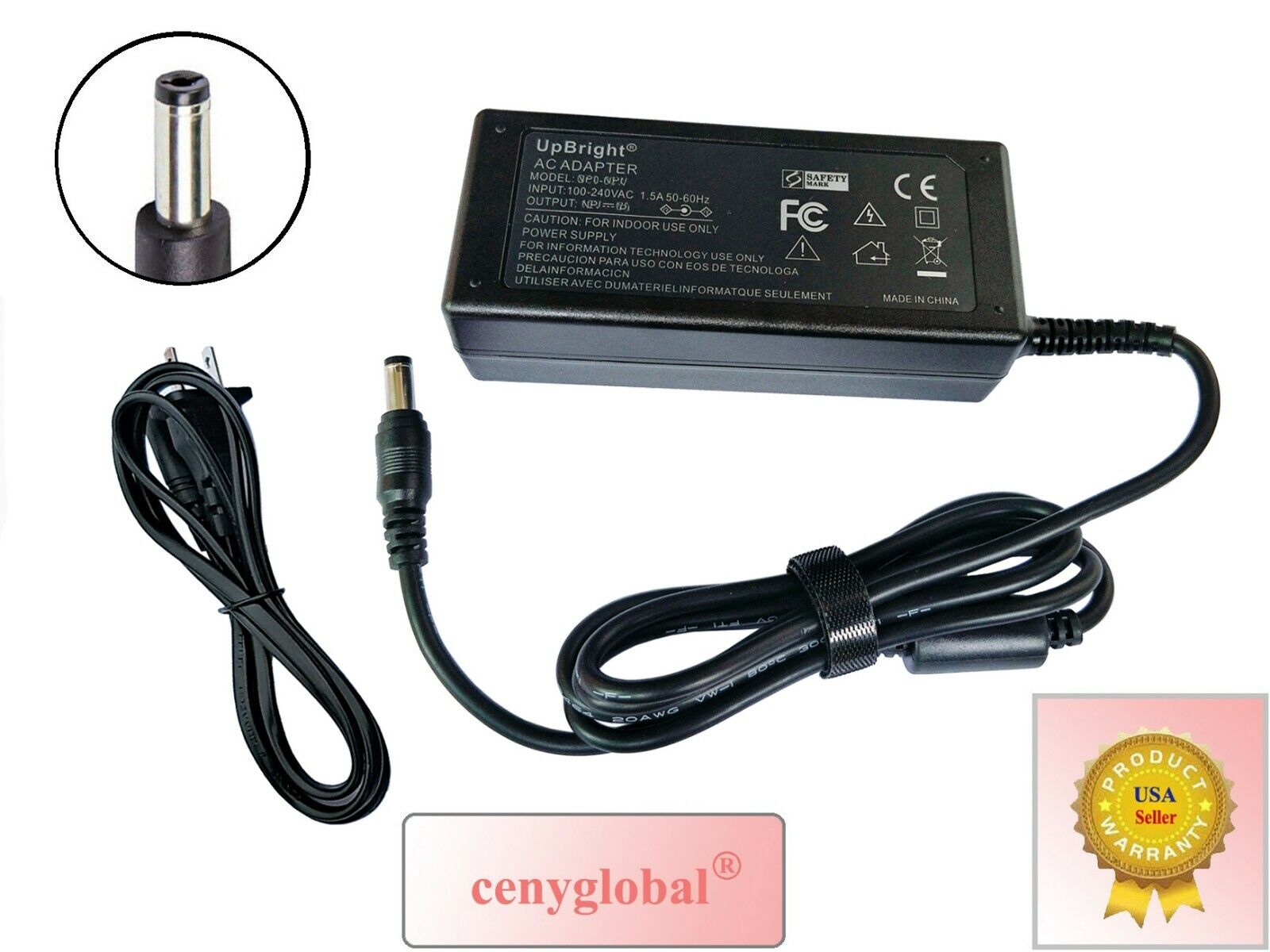 Global AC / DC Adapter For Model: BYX-2402500 24VDC Switching Power Supply Cord