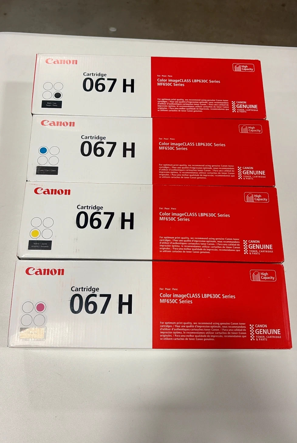 Canon 067H High Capacity Toner Set Black Cyan Magenta Yellow (4 Pack)