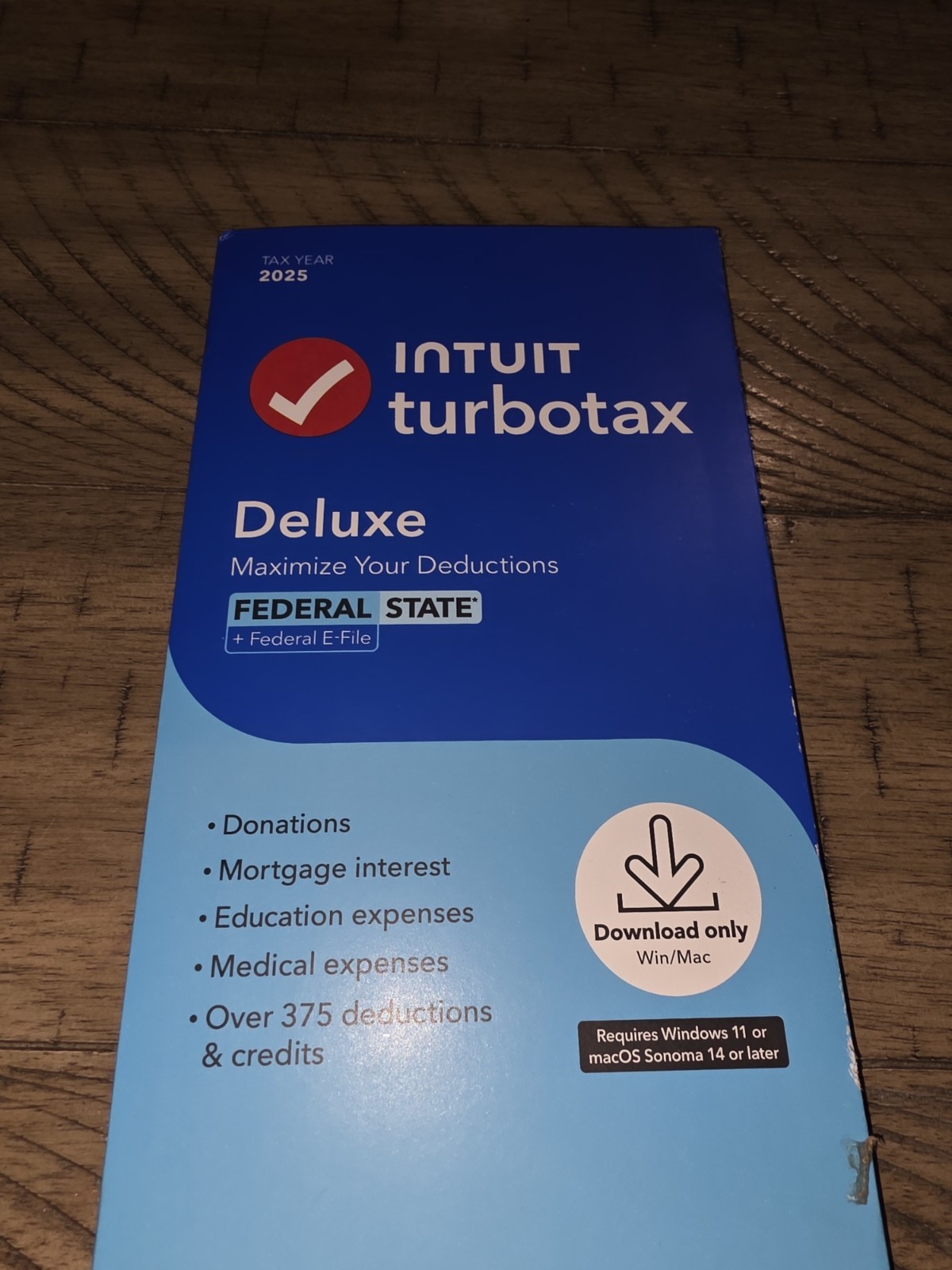 TurboTax Deluxe Desktop 2025 Federal & State Tax Return Product Key Card NEW