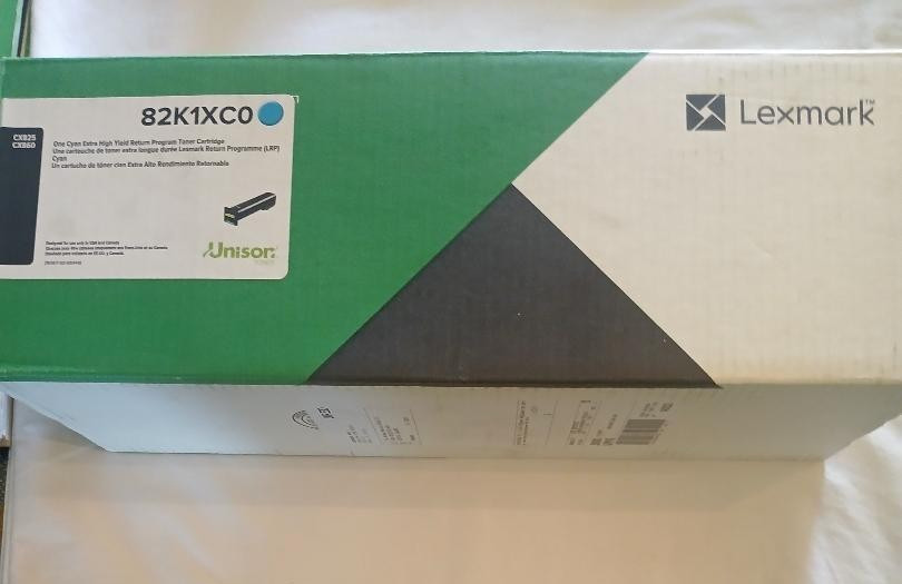 Genuine Lexmark CX825 CX860 Cyan Extra High Yield Toner Cartridge 82K1XC0 *Open