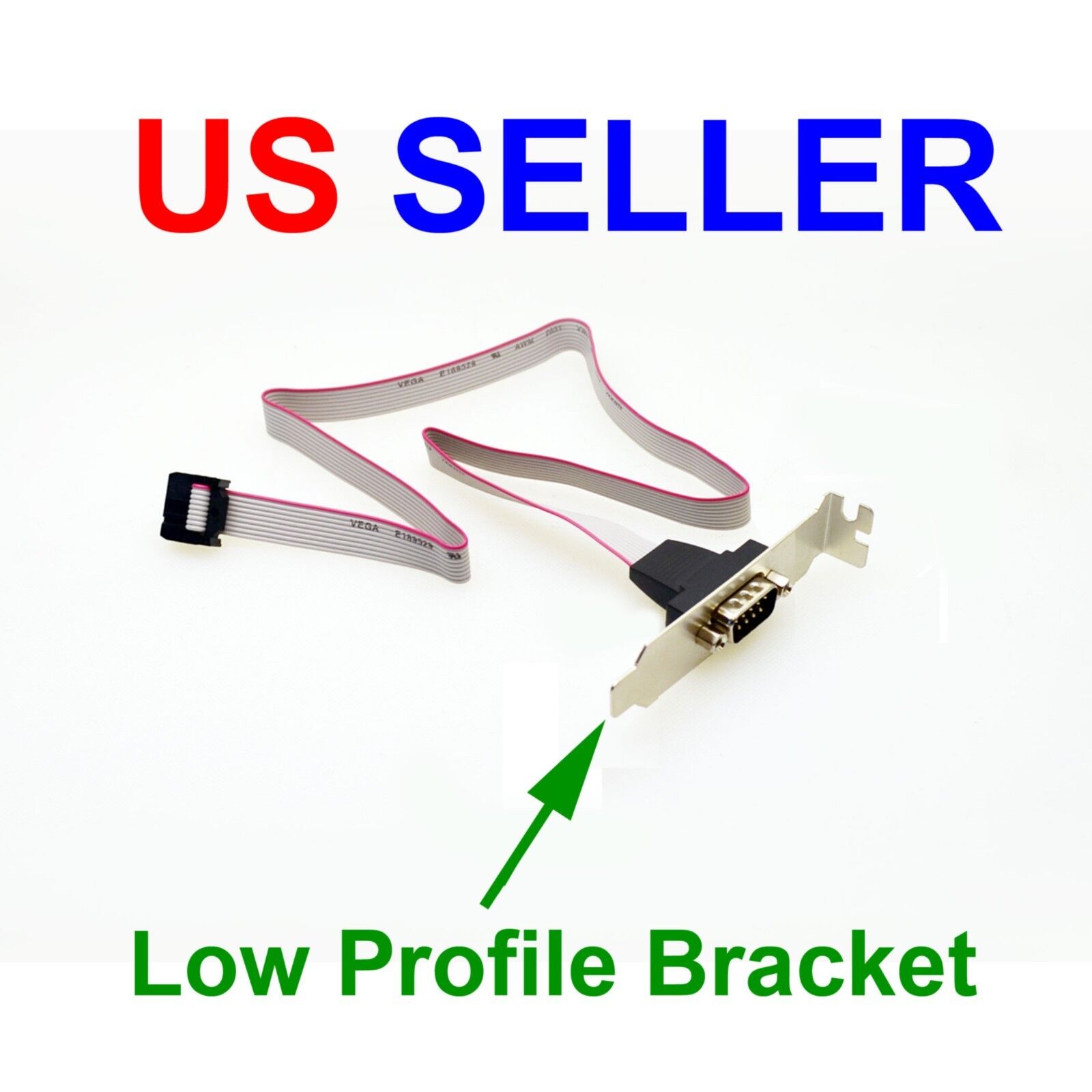 1x Motherboard DB9 RS232 COM Port Serial to IDC 10Pin Connector Cable LP Bracket