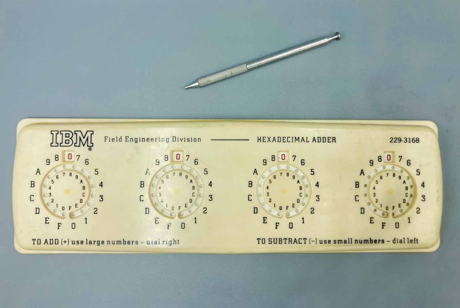 Vintage 1960s IBM Hexadecimal Adder 229-3168 Field Engineering w/ Stylus S/360