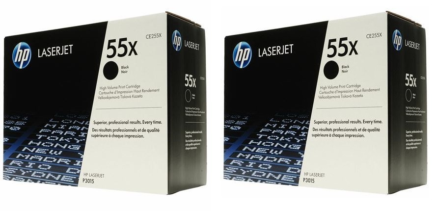 2 Genuine UNUSED HP 55X Toners Never Put into a Printer CE255X *UNUSED OPEN BOX*