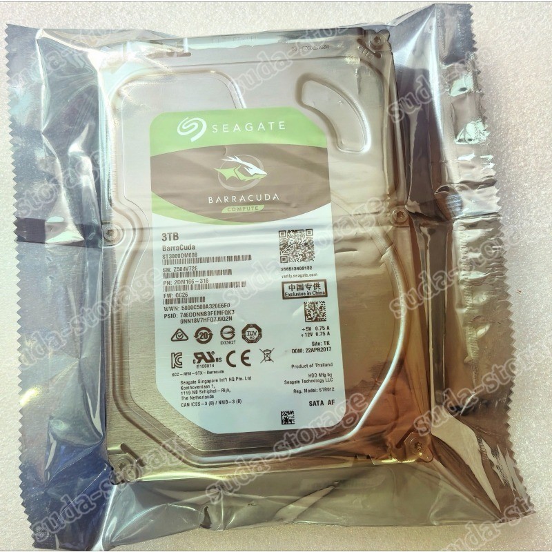 1PCS Seagate BarraCuda ST3000DM008 3TB Internal SATA 6Gb 3.5