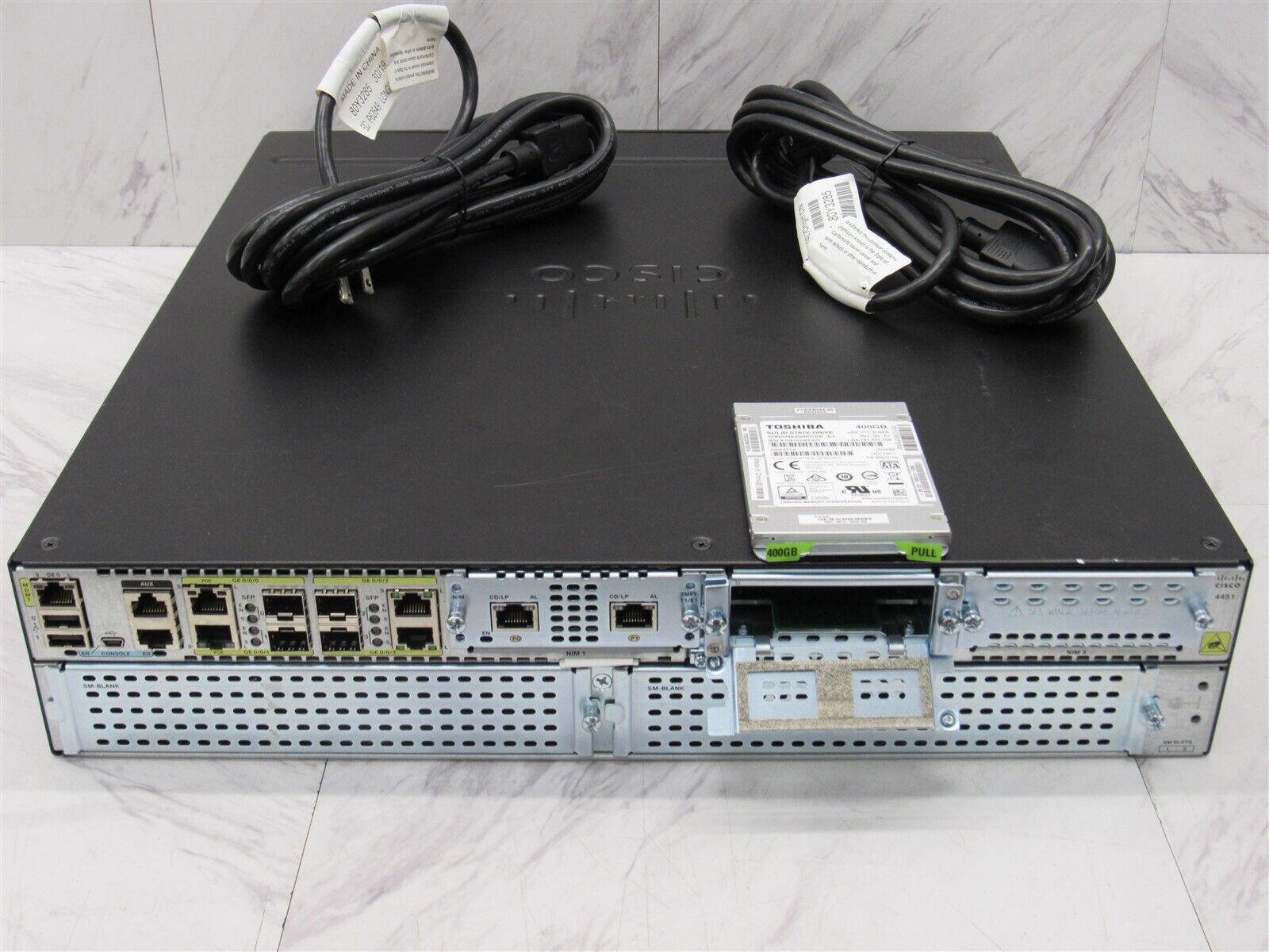Cisco ISR4451-X/K9 Integrated Services Router w/ 400GB NIM-SSD & 2MFT-T1/E1 2