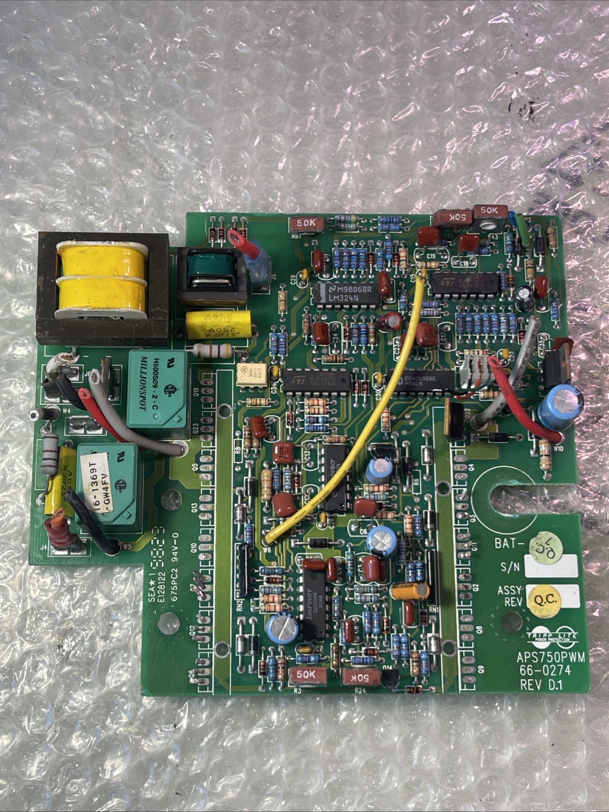 Tripp Lite APS750PWM PCB – 66-0274 Rev D.1