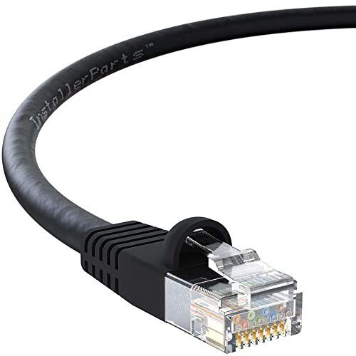 InstallerParts CAT6 Cable UTP Booted Black - 20 FT - 10 Pack - Professional S...
