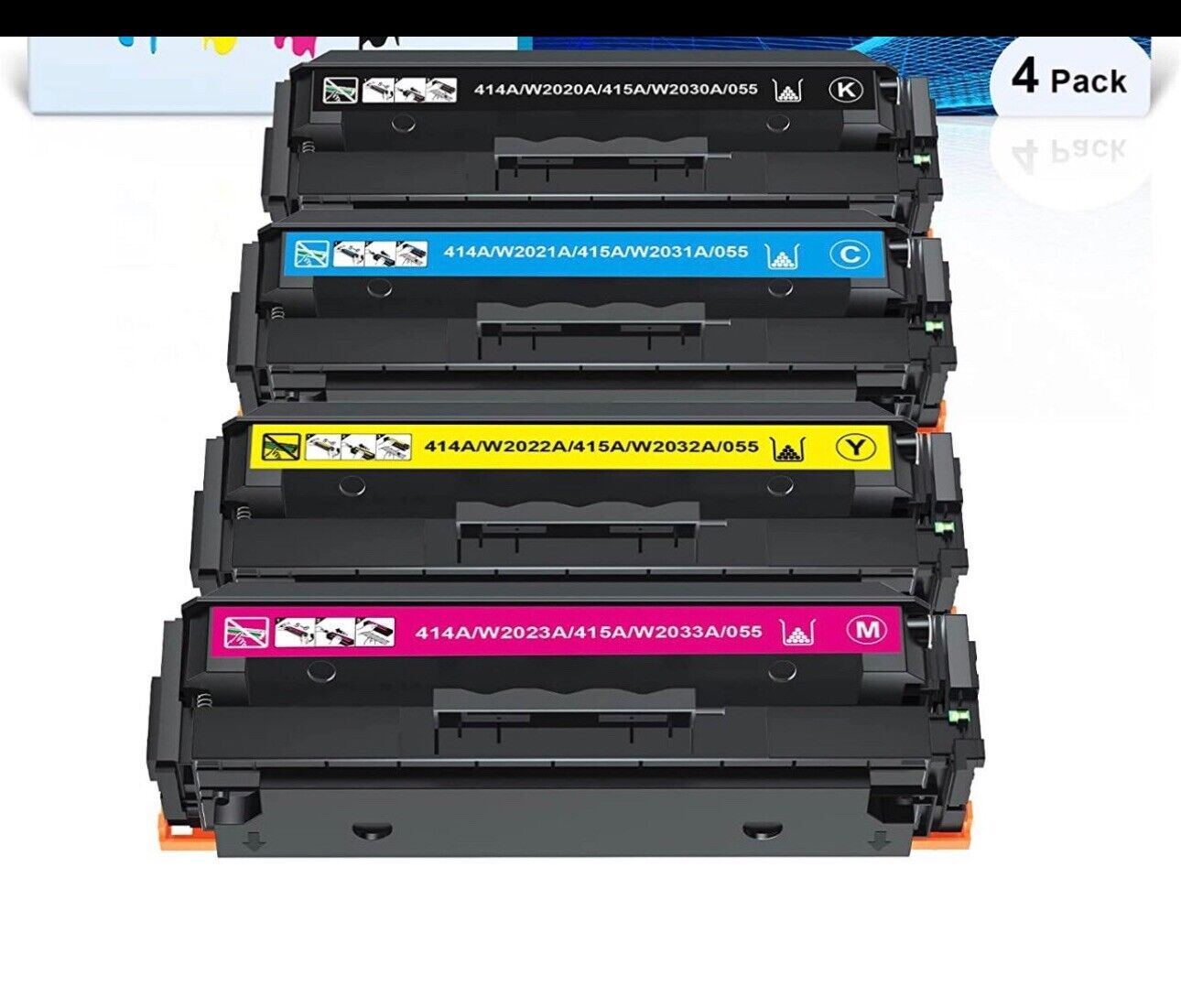 414A premium Toner Cartridges 4 Pack Compatible Replacement for HP 414A W2020A