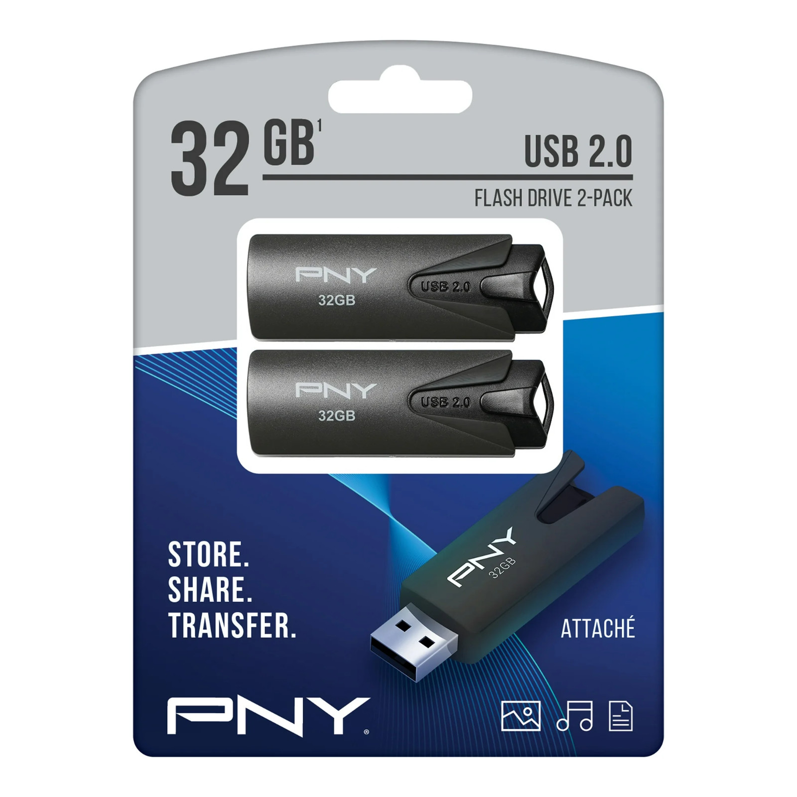 PNY 32GB Attaché USB 2.0 Flash Drive 2-Pack (BRAND NEW & FACTORY SEALED)