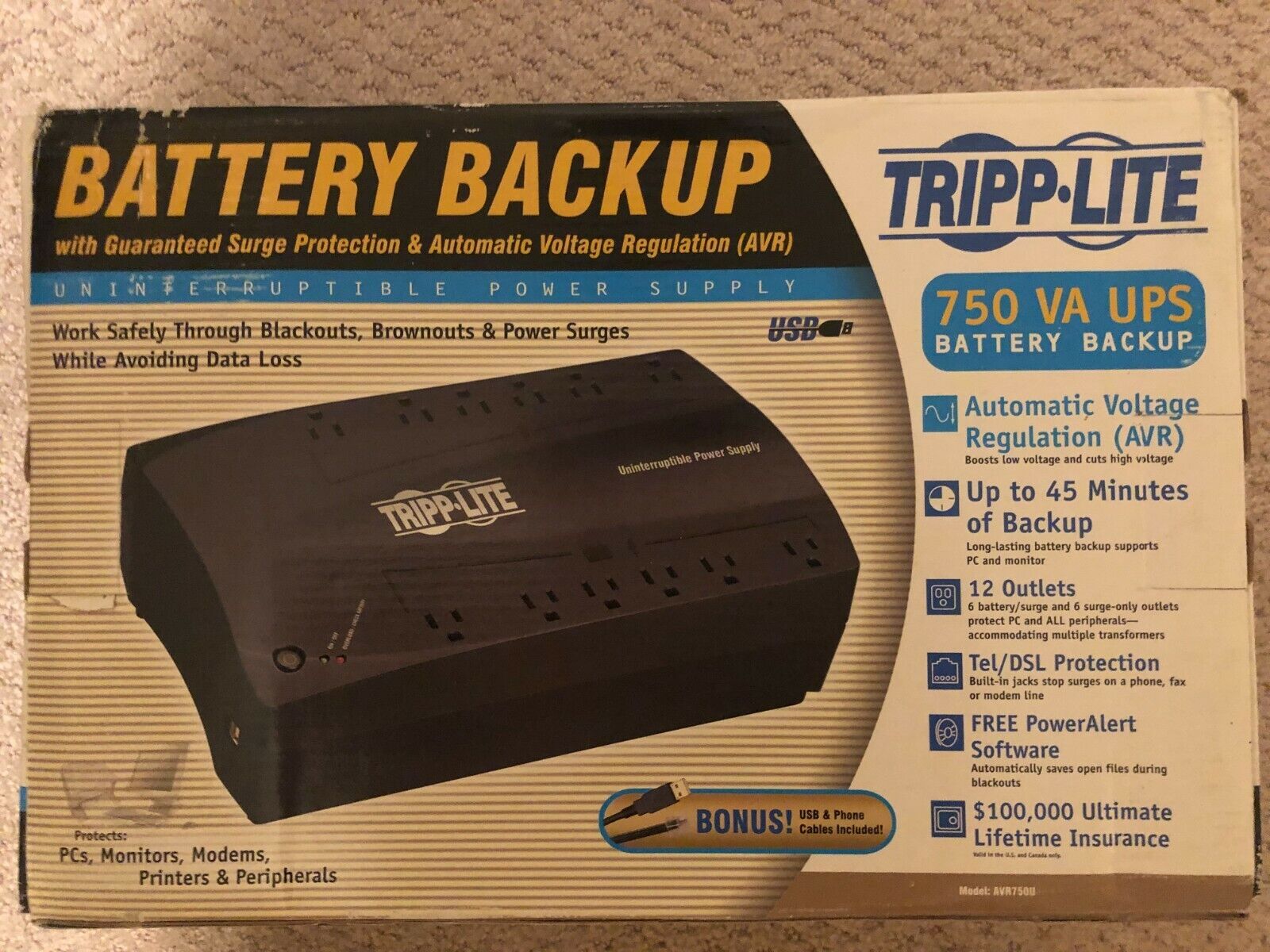 Still in Box TrippLite 750 VA UPS Battery Backup
