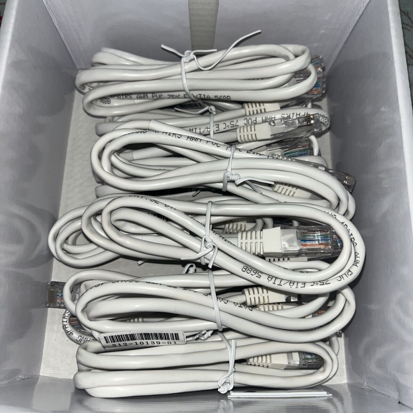 Lot of 10 Belkin Cat5e patch cords white 3 Foot cord ethernet cable RJ45