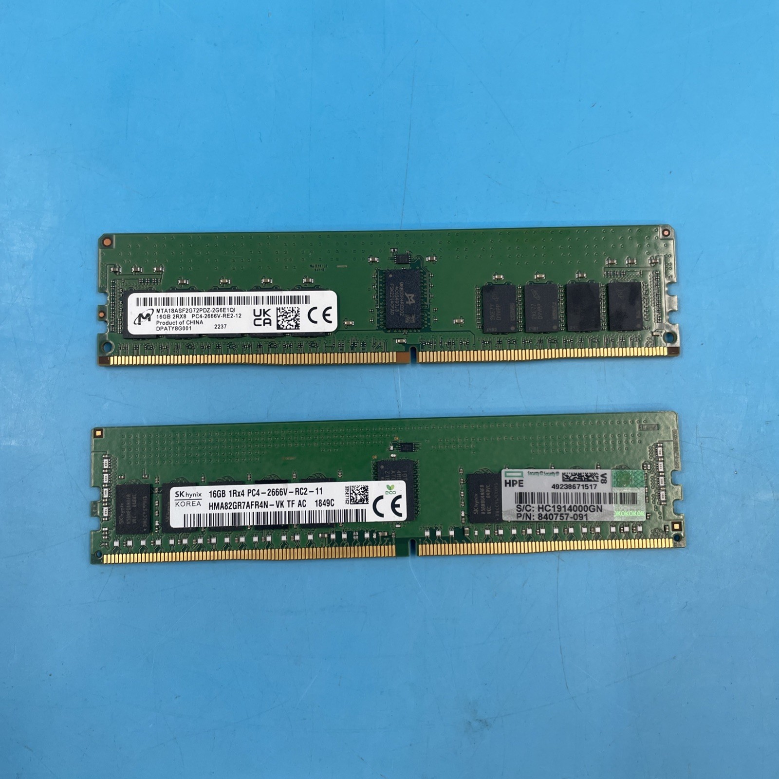 (LOT OF 2) *MIXED BRANDS* 16GB PC4-21300 DDR4-2666V ECC RDIMM Server RAM Memory