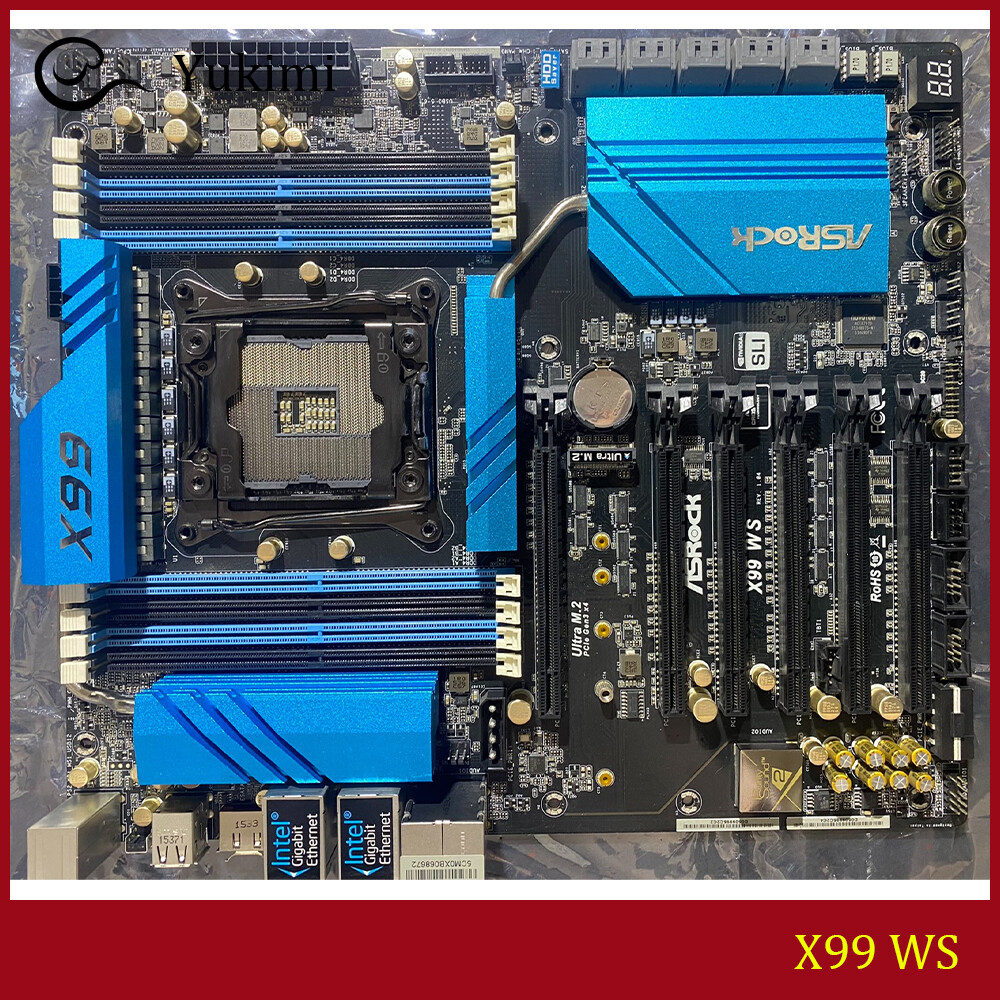 FOR ASROCK X99 WS DDR4*4 128GB LGA 2011-3 EATX Motherboard Test OK