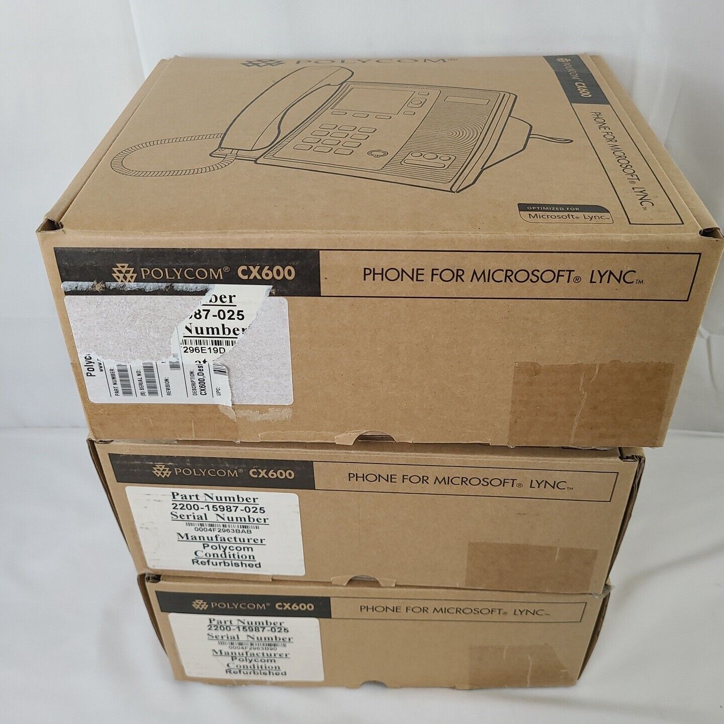 *READ* Lot (3) Polycom CX600 Skype for Business Edition (2201-15942-001) Renewed
