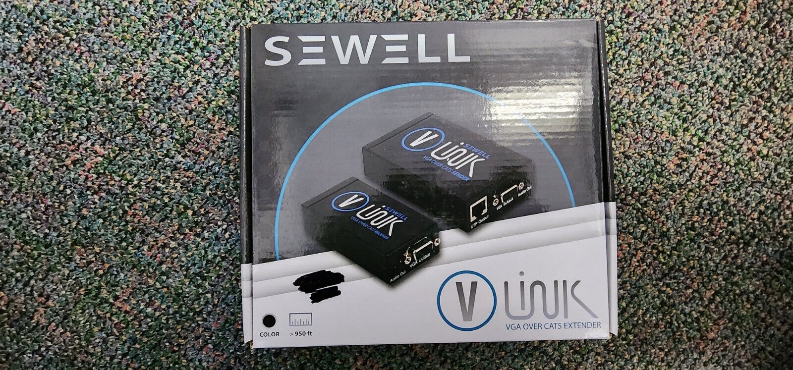 V-Link by Sewell Direct VGA Over Cat5 Extender with Audio 950 ft