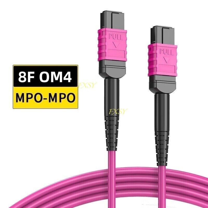1-40M MPO to MPO OM4 Fiber Optic Patch Cord 8|12 Core Type B MTP/Female-Fema lot
