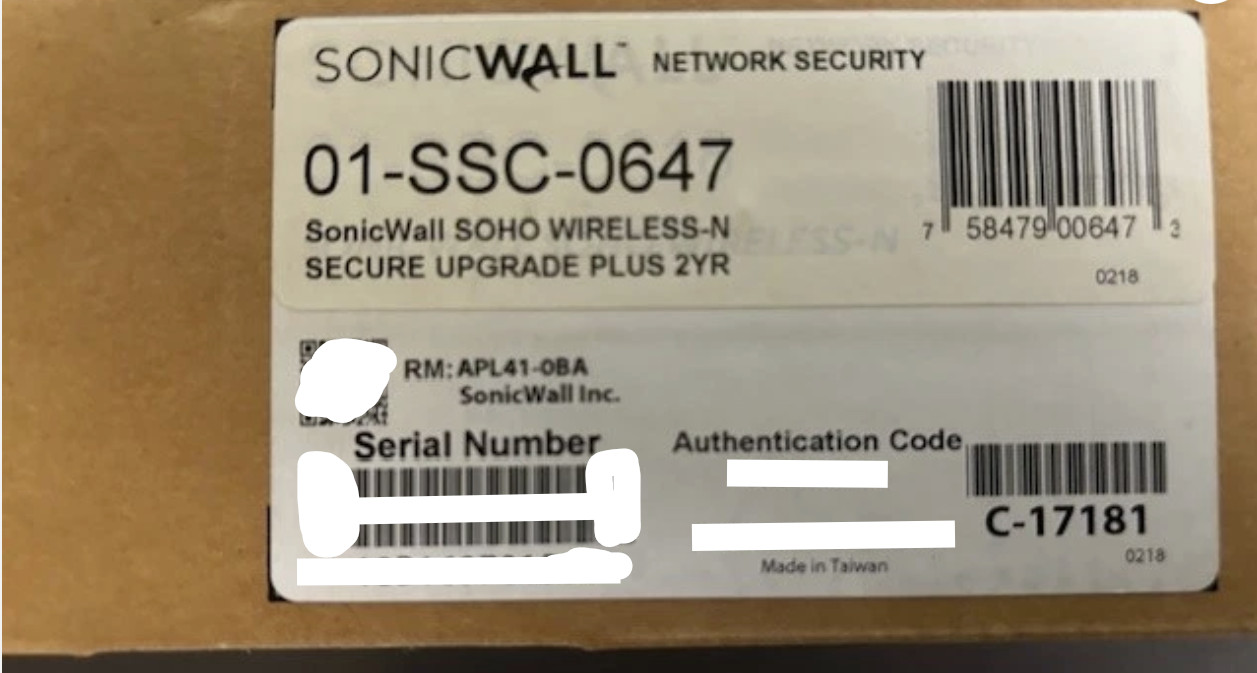SonicWall 01-SSC-0647 SOHO Wireless Appliance –Open Box (2 Years Com) 10/2008