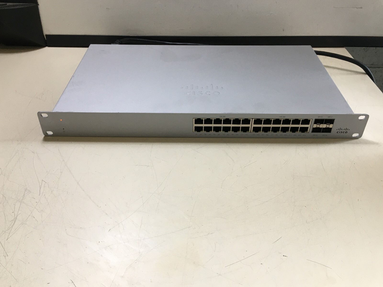 UNCLAIMED CISCO MERAKI MS120-24P-HW 24-PORT GIGABIT CLOUD MANAGED PoE SWITCH
