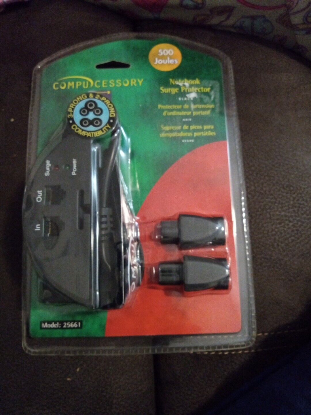 Compucessory CCS25661 Notebook Surge Protector 500 Joules Laptop 2-/3-Prong  NEW