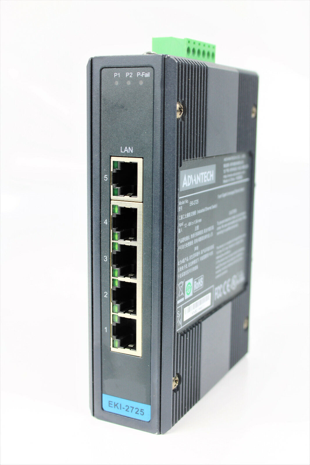 Advantech EKI-2725, 5-port Gigabit Unmanaged Ethernet Switch