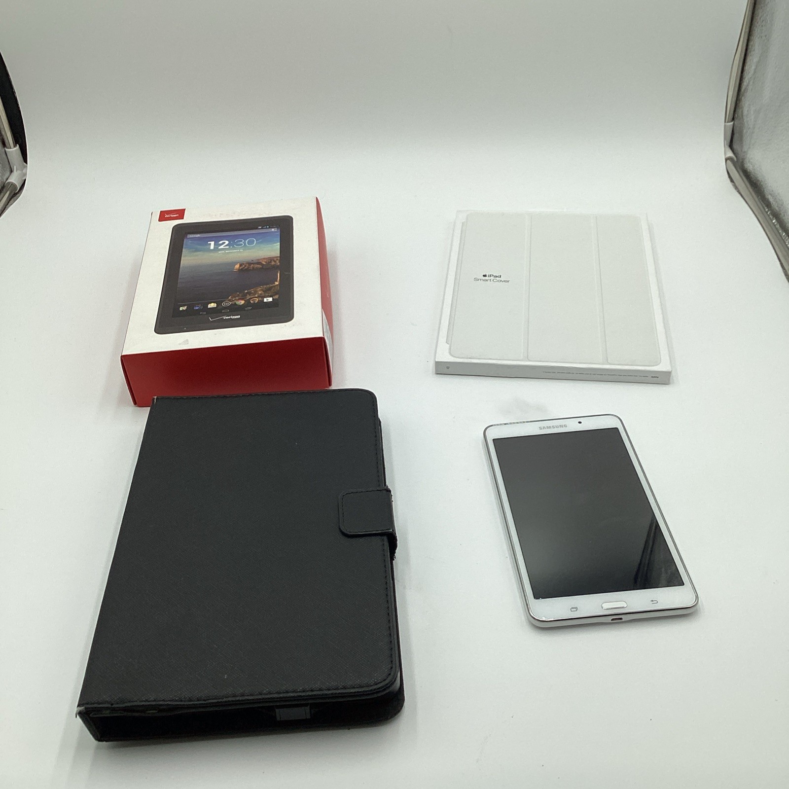 Lot Of 3 Tablets RCA Verizon Samsung + iPad Case Tested And Working