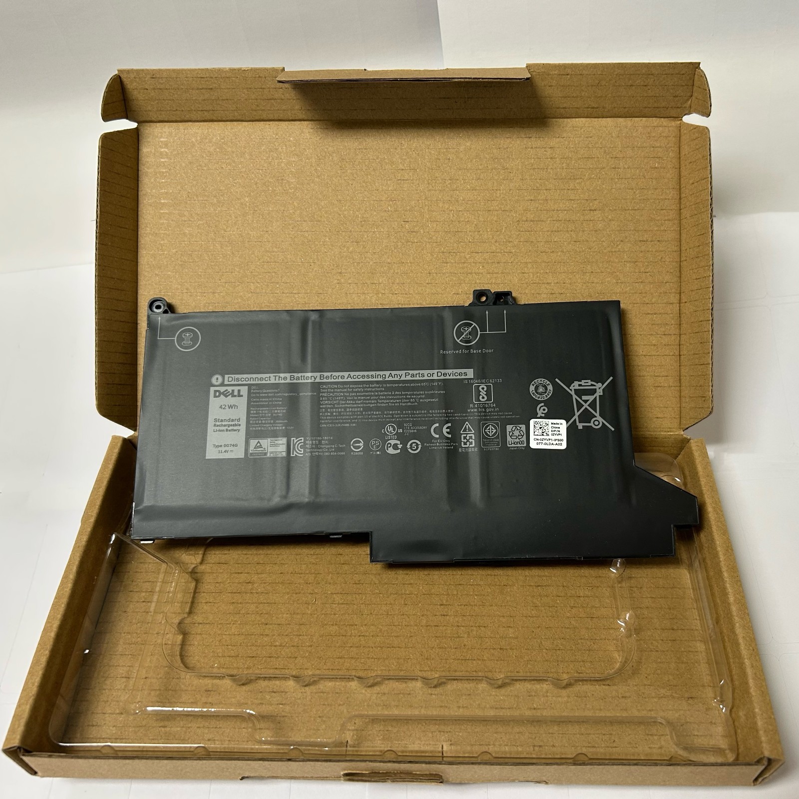 Genuine 0G74G Battery For Dell Latitude 5300 5310 7300 7400 02PFPW 2PFPW 08JYHH