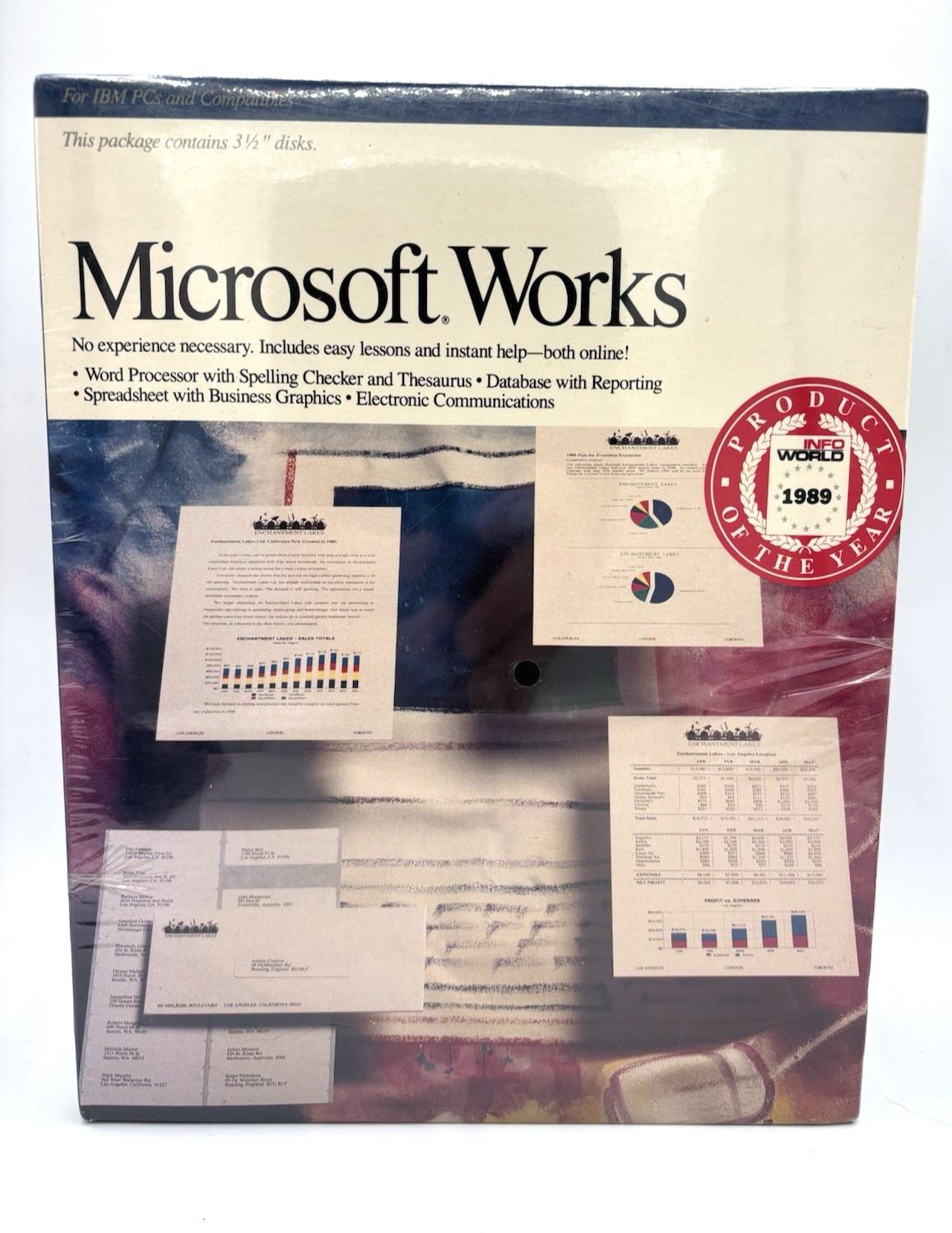 New Sealed Vintage Microsoft Works 2.0 For DOS 3.5