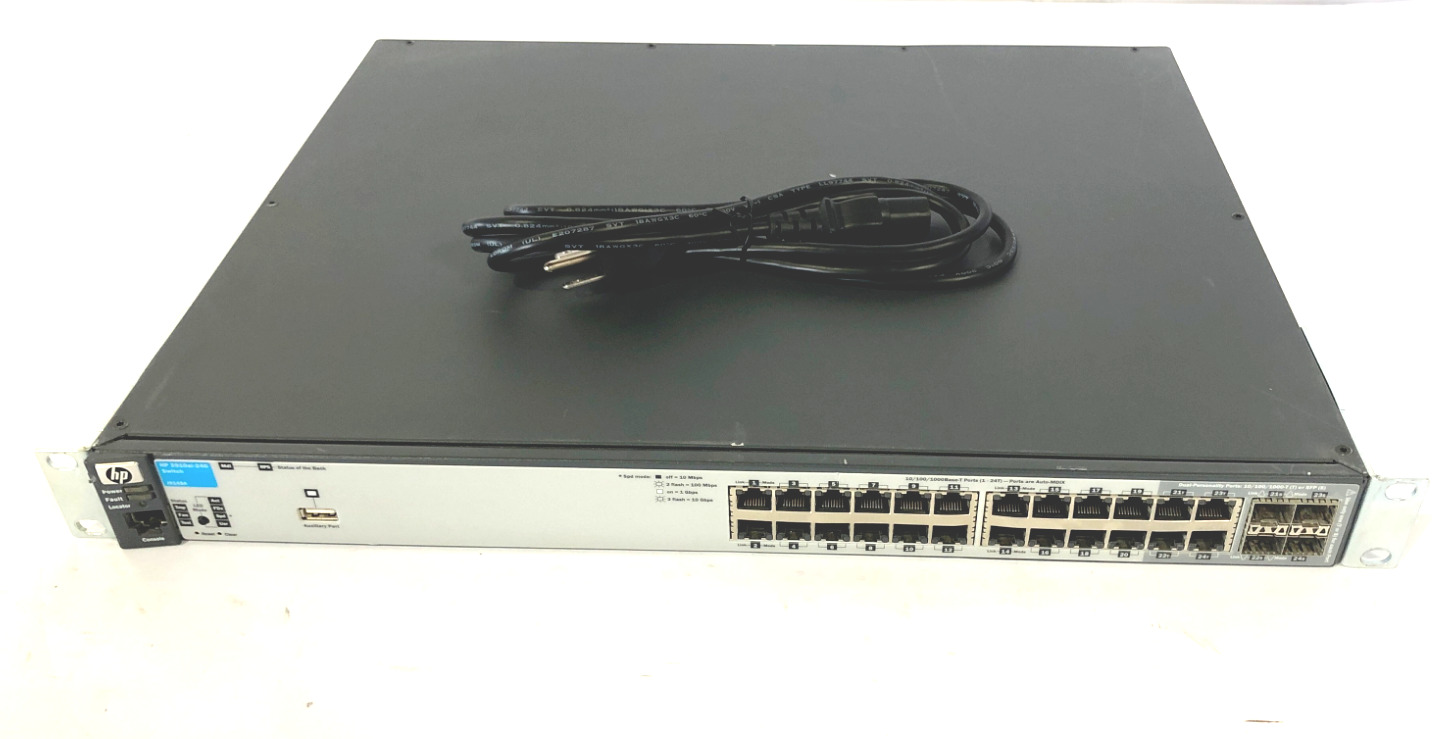 J9145A HP 2910al-24G 24-Port Gigabit Ethernet Switch + Rack Ears + Cord