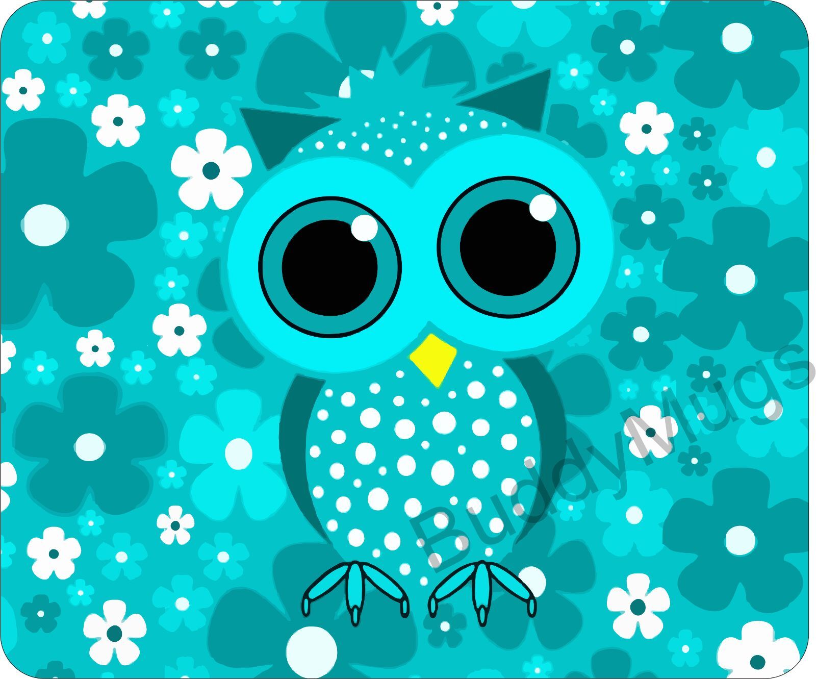 New Large Cute Owl Teal Blue Mouse Pad For Laptop Computer Gaming Mousepad Mp6
