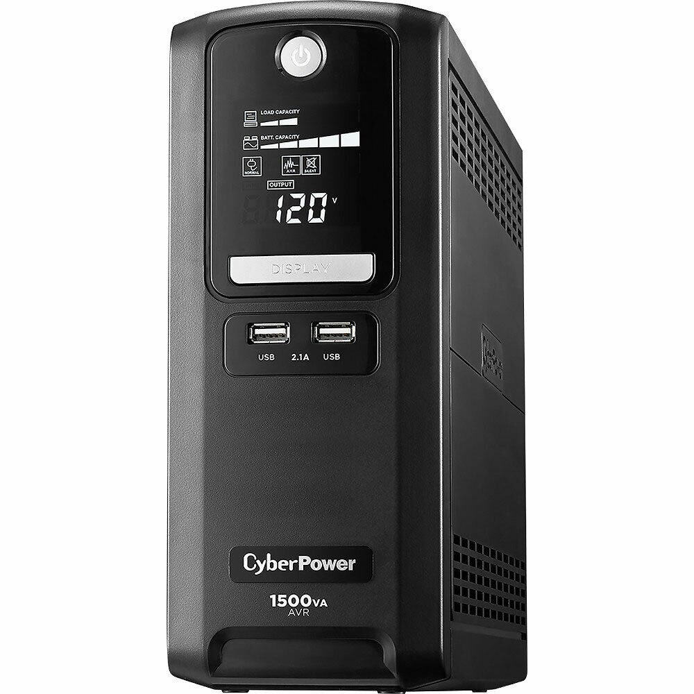 CyberPower 10-Outlet Surge Protector with 1500VA Battery Back-Up System in Black