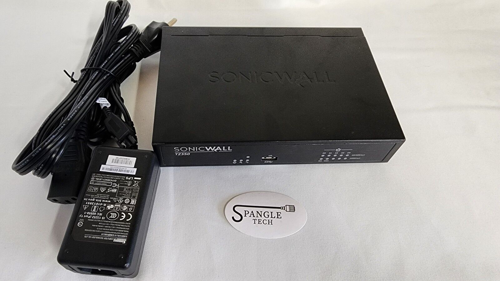 SONICWALL TZ350 NETWORK SECURITY FIREWALL with Cables Used- Tested and Reset