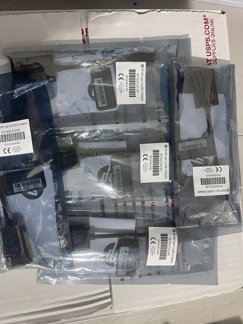 BRAND NEW,  LOT OF 10,  HP USB Type-C to USB 3.0 Adapter 814618-001 813335-001