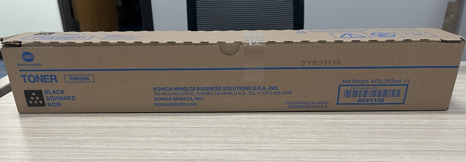 New Genuine Konica Minolta TN-626K Black Toner Cartridge C450i/C451i/C650i/C651i