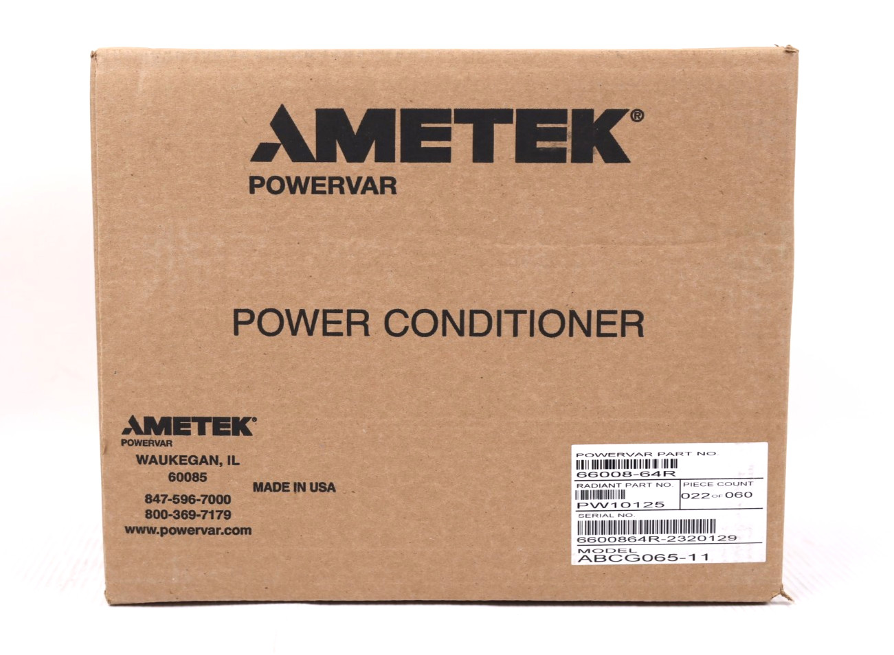 New Ametek Powervar 66008-64R ABCG065-11 Ground Guard Power Conditioner r527