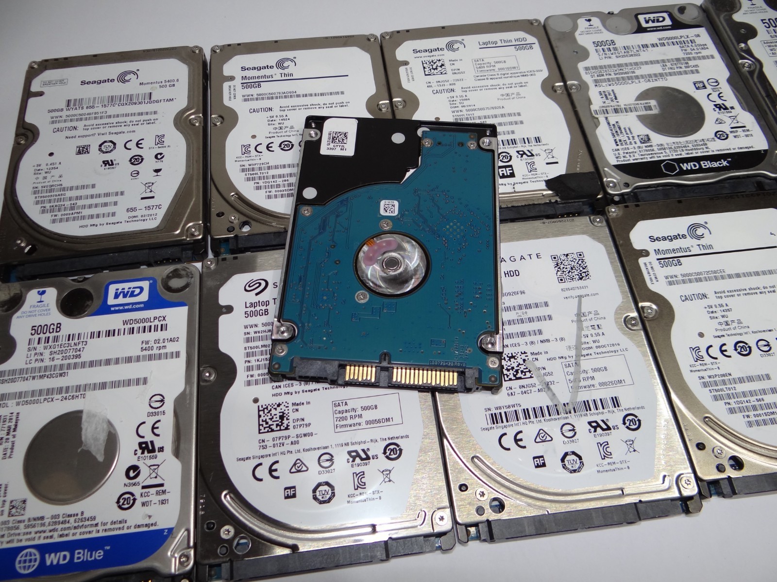 Lot of 10 Mixed Brand / Mixed Model 500GB 2.5\