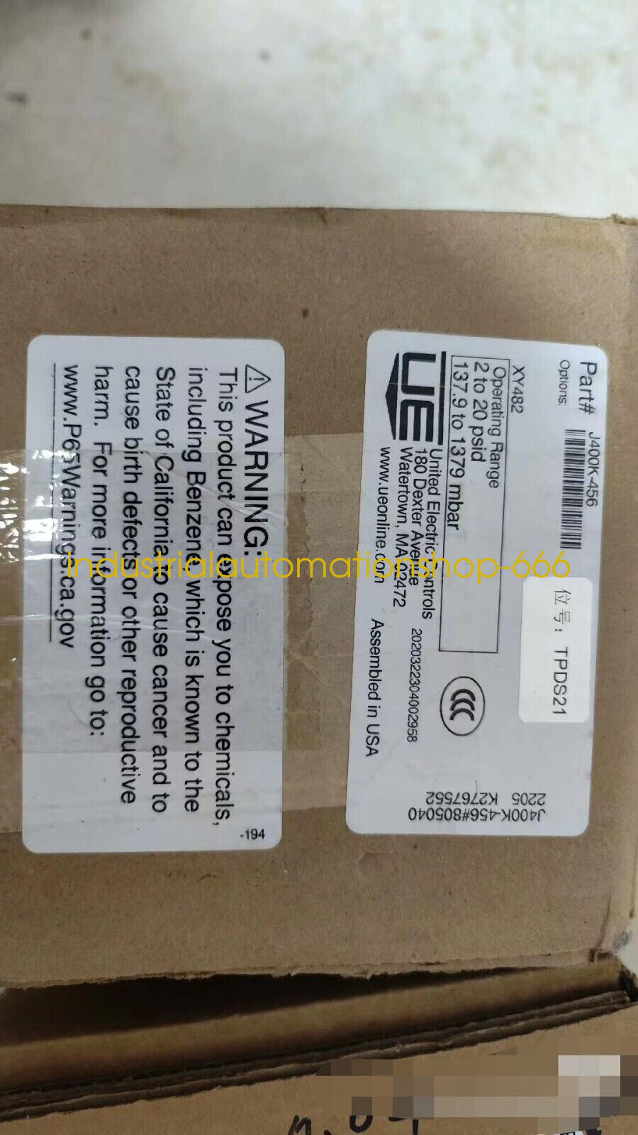 1pc NEW J400K-456 pressure switch Via DHL or FedEX