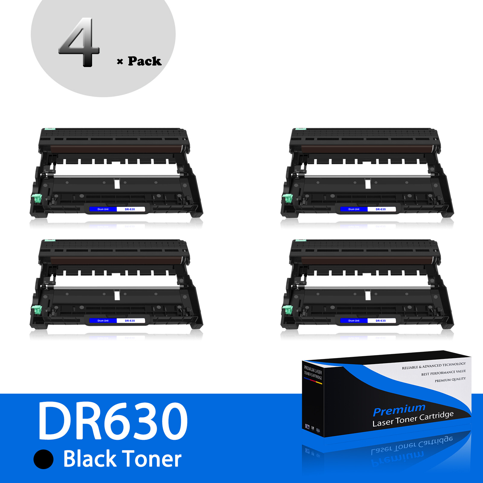 4 Pack DR630 Drum Unit  for Brother HL-L2380DW MFC-L2700DW MFC-L2720DW L2360DW